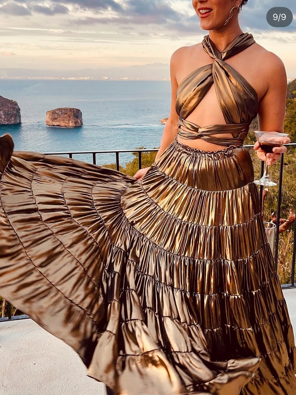 Free People Something Magical Maxi Dress Bronze NWT Size S OB1215131